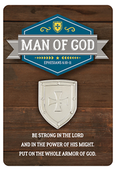 Man of God Card & Shield Lapel Pin